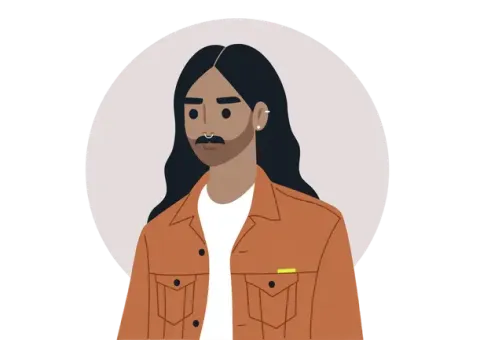 guy long hair with piercings