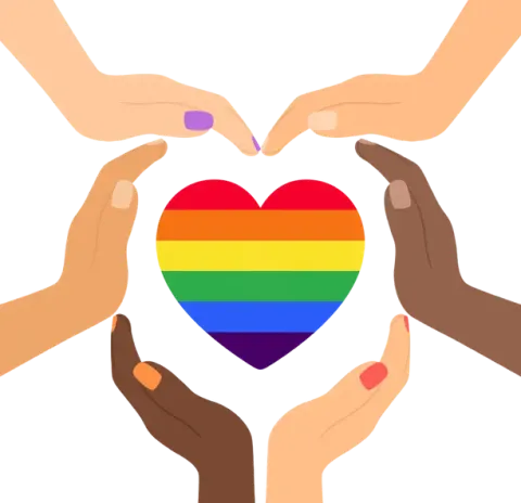 love heart with hands around 